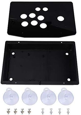 WALFRONT Acrylic Panel and Case Manual Joystick DIY Set Kits Replacement for Arcade Game, Machine Cabinet Controller DIY Kit Black in Saudi Arabia