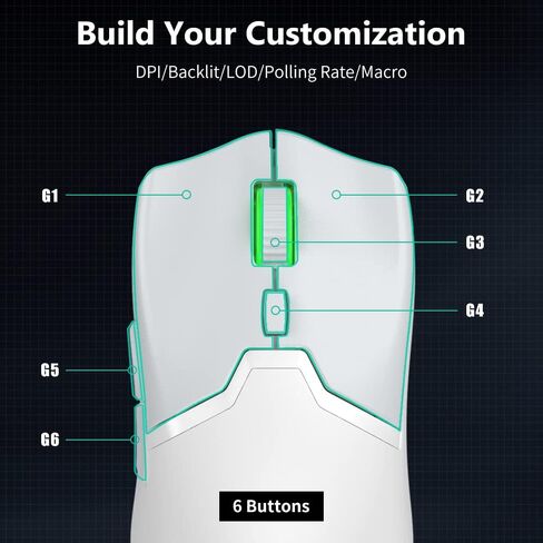 DeLUX M800PRO White Wireless Gaming Mouse and RGB Gaming Mouse Pad GP003 in Saudi Arabia
