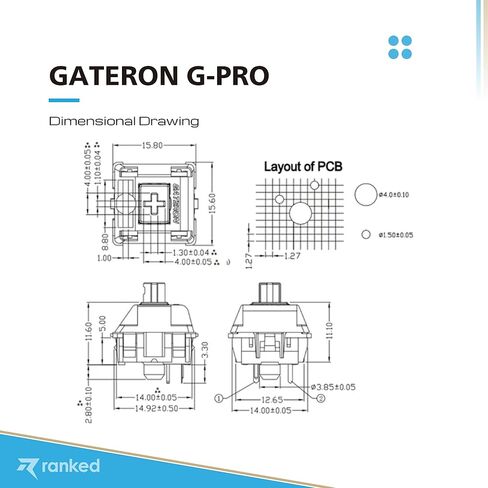 Ranked Pack of Gateron ks-9 G PRO Switches for Mechanical Gaming Keyboards | Plate Mounted | Pre Lubed (Gateron PRO Yellow, 65 Pcs) in Saudi Arabia