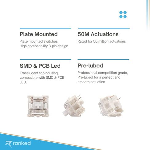 Ranked Pack of Gateron ks-9 G PRO Switches for Mechanical Gaming Keyboards | Plate Mounted | Pre Lubed (Gateron PRO Yellow, 65 Pcs) in Saudi Arabia
