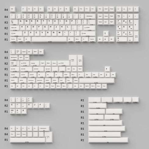 مجموعة أغطية مفاتيح Keychron Double Shot Cherry PBT الكاملة (219 مفتاحًا) - أزرق دولش in Kuwait