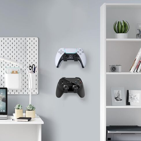 Liboer Universal Game Controller Stand حامل تثبيت على الحائط، شماعة بلاستيكية لسماعات الألعاب، مناسبة لجهاز الكمبيوتر Xbox Switch PS5 ملحقات سماعات الرأس (قطعتان) in Kuwait
