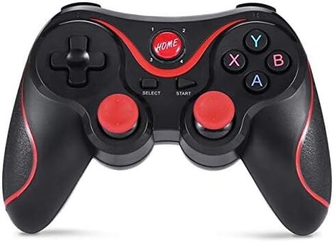 Calvas ACCEWIT X3 updated t3 Gamepad Joystick Wireless Bluetooth 3.0 Android Gamepad Gaming Remote Control for phone PC Tablet TV Box - (Color: Black red) in Kuwait