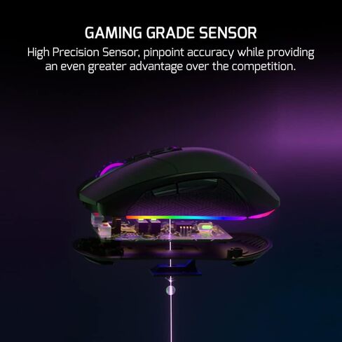 GAMEPOWER Kyojin RGB Wired Gaming Mouse, 6400 DPI Optical Sensor, Programmable Buttons, Black in Saudi Arabia