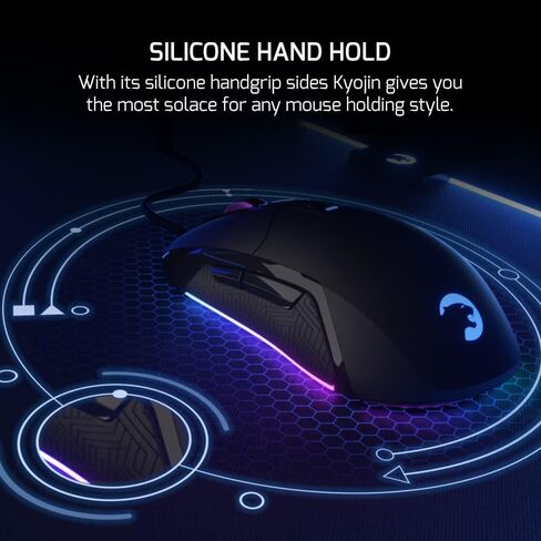 GAMEPOWER Kyojin RGB Wired Gaming Mouse, 6400 DPI Optical Sensor, Programmable Buttons, Black in Saudi Arabia