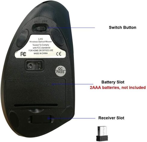 Wired Ergonomic Mouse, Optical Vertical Mouse with 3 Adjustable 800/1200/1600, 6 Buttons USB Computer Mouse in Saudi Arabia