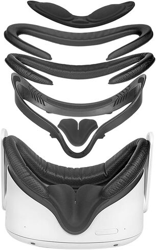 HIJIAO Latest Upgrade Accessories for Oculue Quest 2, Including VR Facial Interface Bracket & PU Leather Foam Face Cover Pad Replacement & Protective Lens Cover for Oculus Quest 2 in Saudi Arabia