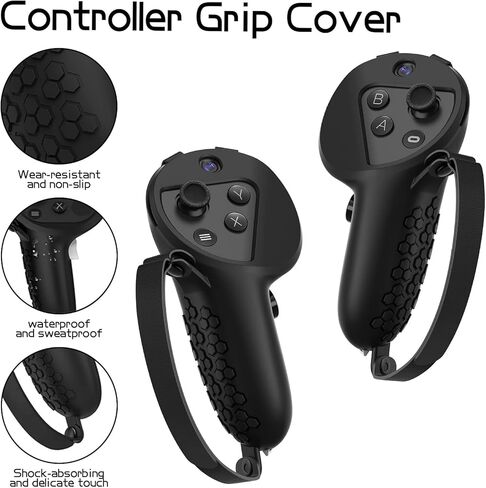 Controller Grips Cover + Light Blocker + (Front/Rear) Silicone Cushion Pad Protector Cover Compatible for Meta Quest Pro, Lens Hood, Shading Cover with Meta Quest Pro Accessories Kit. in Kuwait