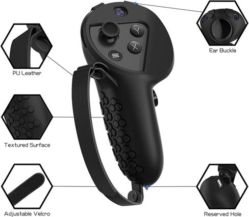 Controller Grips Cover + Light Blocker + (Front/Rear) Silicone Cushion Pad Protector Cover Compatible for Meta Quest Pro, Lens Hood, Shading Cover with Meta Quest Pro Accessories Kit. in Kuwait