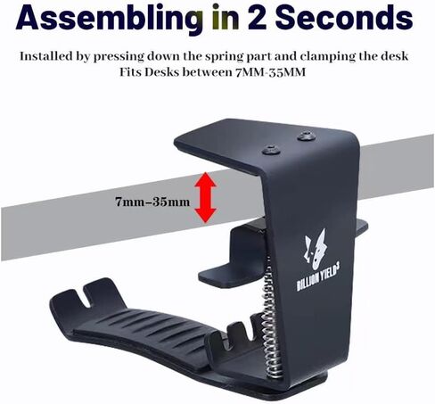 Berlxua Headset Headphone Hook Holder Hanger Mount, Headphones Stand for Desk, Headphone Clamp Under Desk Design with Adjustable & Rotating Arm Clamp for PC Gaming, Office in Saudi Arabia