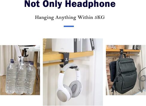 Berlxua Headset Headphone Hook Holder Hanger Mount, Headphones Stand for Desk, Headphone Clamp Under Desk Design with Adjustable & Rotating Arm Clamp for PC Gaming, Office in Saudi Arabia