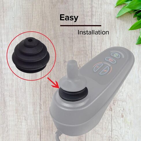 AlveyTech Joystick Knob & Rubber Boot for PG Drives Joystick Controllers VSI, VR2, GC, Remote Plus, & Q-Logic - Electric Mobility Power Chairs & Wheelchair Control, Universal Parts (2 Knobs & 2 Boots) in Kuwait