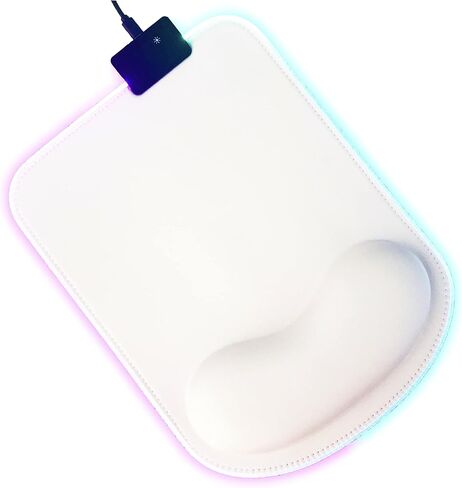 RGB LED Mouse pad with Ergonomic Wrist Rest Support, Non-Slip Kawaii Mouse Pads, 11.8" x 8.5" Gaming Wrist Pads, Pain Relief, and Easy Typing, Gaming, Notebook Computer Work and Game (Black) in Kuwait