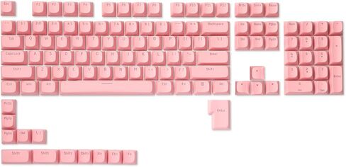 LTC LavaCaps PBT DoubleShot 108 Keycaps Set, Cat's Claw Sublimation OEM Profile for ANSI US Layout 61/87 TKL/104/108 Keys Mechanical Keyboard, with Keycap Puller - (Only Keycaps), Pink in Saudi Arabia