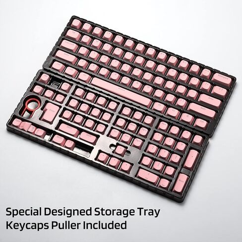 LTC LavaCaps PBT DoubleShot 108 Keycaps Set, Cat's Claw Sublimation OEM Profile for ANSI US Layout 61/87 TKL/104/108 Keys Mechanical Keyboard, with Keycap Puller - (Only Keycaps), Pink in Saudi Arabia