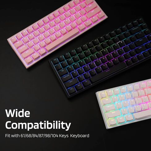 LTC LavaCaps PBT DoubleShot 108 Keycaps Set, Cat's Claw Sublimation OEM Profile for ANSI US Layout 61/87 TKL/104/108 Keys Mechanical Keyboard, with Keycap Puller - (Only Keycaps), Pink in Saudi Arabia