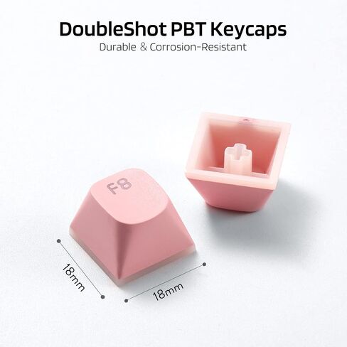 LTC LavaCaps PBT DoubleShot 108 Keycaps Set, Cat's Claw Sublimation OEM Profile for ANSI US Layout 61/87 TKL/104/108 Keys Mechanical Keyboard, with Keycap Puller - (Only Keycaps), Pink in Saudi Arabia