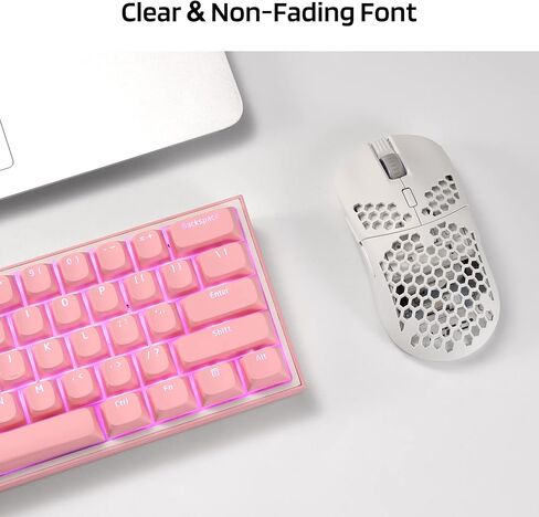 LTC LavaCaps PBT DoubleShot 108 Keycaps Set, Cat's Claw Sublimation OEM Profile for ANSI US Layout 61/87 TKL/104/108 Keys Mechanical Keyboard, with Keycap Puller - (Only Keycaps), Pink in Saudi Arabia