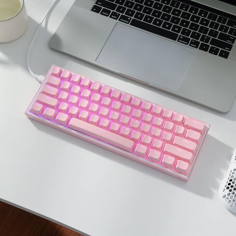 LTC LavaCaps PBT DoubleShot 108 Keycaps Set, Cat's Claw Sublimation OEM Profile for ANSI US Layout 61/87 TKL/104/108 Keys Mechanical Keyboard, with Keycap Puller - (Only Keycaps), Pink in Saudi Arabia