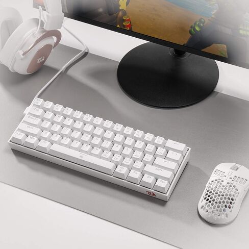 Redragon K630 Dragonborn 60% Wired RGB Gaming Keyboard, 61 Keys Compact Mechanical Keyboard with Tactile Blue Switch, Pro Driver Support, Black in Saudi Arabia