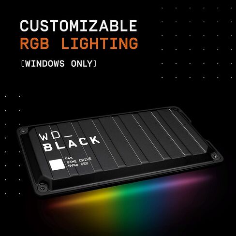 Western Digital 500GB P40 Game Drive SSD - Up to 2,000MB/s, RGB Lighting, Portable External Solid State Drive SSD, Compatible with Playstation, Xbox, PC, & Mac - WDBAWY5000ABK-WESN in Saudi Arabia