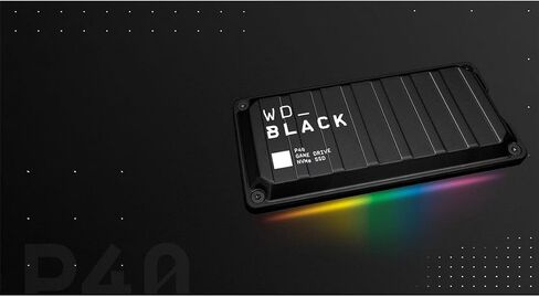 Western Digital 500GB P40 Game Drive SSD - Up to 2,000MB/s, RGB Lighting, Portable External Solid State Drive SSD, Compatible with Playstation, Xbox, PC, & Mac - WDBAWY5000ABK-WESN in Saudi Arabia