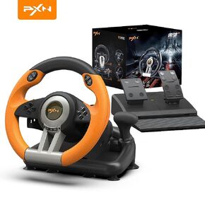 عجلة سباق PXN V3II - عجلة قيادة للألعاب للكمبيوتر الشخصي، عجلة قيادة 180 درجة Volante PC Universal Usb Car Racing مع دواسة لأجهزة PS4، PC، PS3 (أزرق) in Kuwait
