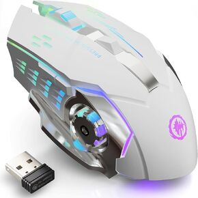 MELOGAGA Wireless Gaming Mouse Bluetooth/2.4G RGB Rechargeable -Black in Kuwait