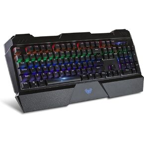 لوحة مفاتيح سلكية ميكانيكية للألعاب بإضاءة خلفية LED من Beastron RGB مع مفاتيح زرقاء وتأثيرات إضاءة خلفية قابلة للتعديل، متوافقة مع أجهزة الكمبيوتر الشخصية وأجهزة Mac - Sapphire Spectrum 2013BL in Kuwait