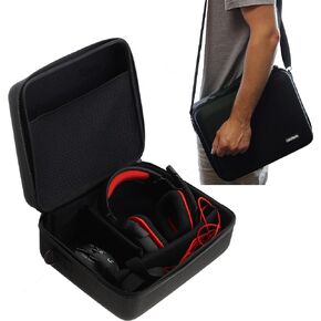 Navitech Black Rugged Gaming Headphones Case Cover Compatible With Logitech G432 [video game] in Saudi Arabia