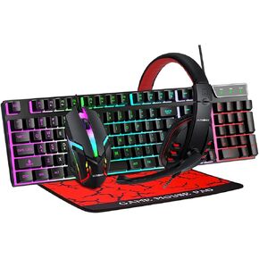 كيبورد العاب سلكية باضاءة خلفية RGB من الترا نيكس، ماوس العاب، قاعدة ماوس العاب، سماعة راس العاب الكل في واحد، حزمة العاب للكمبيوتر الشخصي بنظام ويندوز واكس بوكس وبلاي ستيشن 4 in Kuwait
