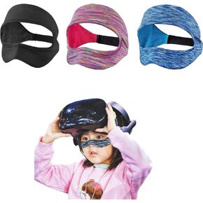 YipuVR 2 PCS VR Sweat Mask, Adjustable Face Cover Universal for Meta Quest 3 Headset, Adjustable Size VR Sweat Band, Gear, VR Workouts Sweat Band Washable Keeping Tidy(Black+Grey)