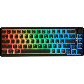 G.سكيل كيبورد ميكانيكي KM250 RGB 65% (67 مفتاح)، غطاء مفاتيح مزدوج الحقن من PBT (اسود) in Kuwait