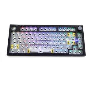 ايزي اس ام اكس كيبورد العاب مخصصة 75% بالحجم الكامل RGB معياري يمكنك تركيبها بنفسك، 81 مفتاح التبديل السريع 3 دبابيس/5 دبابيس، وضع ثلاثي قابل للبرمجة/بلوتوث/سلكي/اتصال لاسلكي 2.4GHz in Kuwait