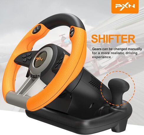 عجلة سباق PXN V3II - عجلة قيادة للألعاب للكمبيوتر الشخصي، عجلة قيادة 180 درجة Volante PC Universal Usb Car Racing مع دواسة لأجهزة PS4، PC، PS3 (أزرق) in Kuwait