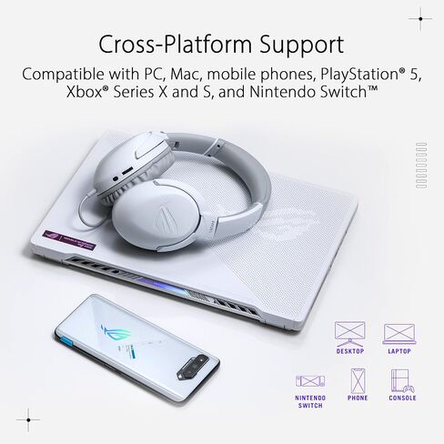 ASUS ROG Strix Go 2.4 Wireless Gaming Headset with USB-C 2.4 GHz Adapter | Ai Powered Noise-Cancelling Microphone | Over-Ear Headphones for PC, Mac, Nintendo Switch, and PS5/4 in Kuwait