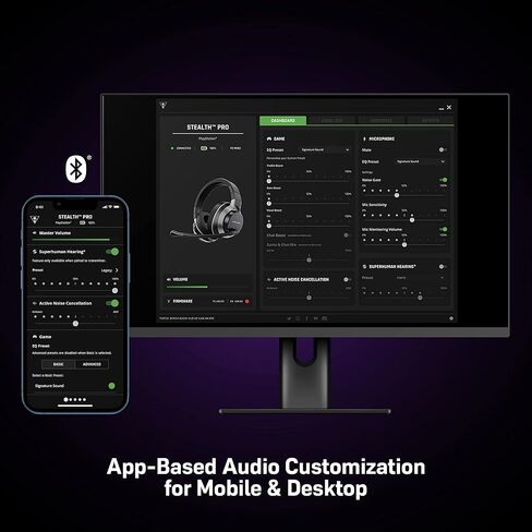 Turtle Beach Stealth Pro Multiplatform Wireless Noise-Cancelling Gaming Headset for PS5, PS4, PC, Mac, Mobile – Swappable Batteries – Black in Kuwait