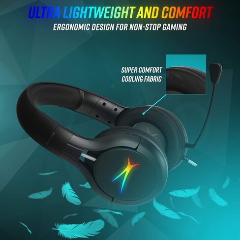 سماعة ألعاب Premier Accessories Group لأجهزة Xbox One ذات الصوت المحيطي Altec Lansing Game وسماعات إلغاء الضوضاء وميكروفون AL6000، Xbox Green Playstation Blue RGB أسود in Saudi Arabia