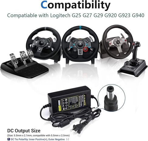 سلك محول طاقة تيار متردد 24 فولت لعجلة سباق لوجيتك G25 G27 G29 G920 G923 G940، فوجيتسو سكان سناب S1500 ماسح ضوئي ix1500 Fi-7160 Fi-7260 Fi-7180 ​​Fi-7280 Fi-5120C Fi-6140 6110 Fi- 6130 كابل شاحن in Kuwait