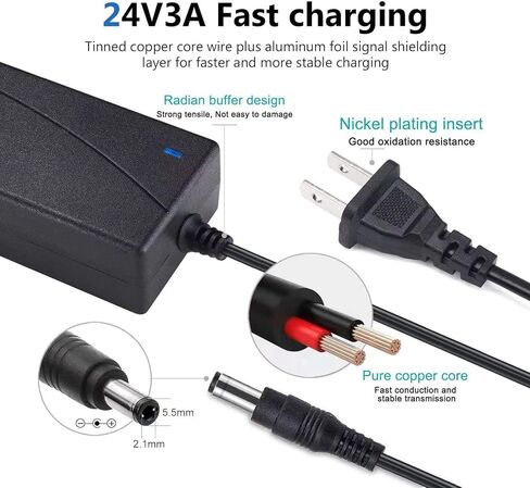 سلك محول طاقة تيار متردد 24 فولت لعجلة سباق لوجيتك G25 G27 G29 G920 G923 G940، فوجيتسو سكان سناب S1500 ماسح ضوئي ix1500 Fi-7160 Fi-7260 Fi-7180 ​​Fi-7280 Fi-5120C Fi-6140 6110 Fi- 6130 كابل شاحن in Kuwait