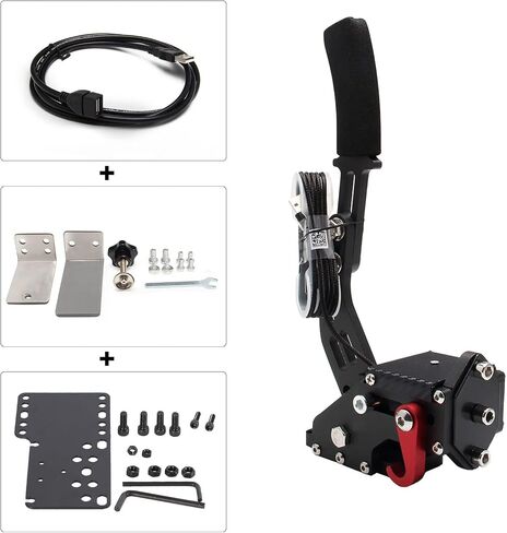 YESHMA 64 Bit USB Handbrake PC Handbrake & Non-contact Plus Hall Sensor متوافق مع G25/27/29/920/923 T500 T300، ملحقات الألعاب الاحترافية تستخدم لألعاب السباقات (مع المشبك واللوحة) in Saudi Arabia