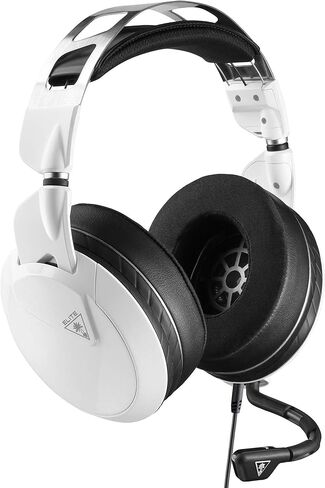 سماعة الألعاب Turtle Beach Elite Pro 2 للكمبيوتر الشخصي والهواتف المحمولة مقاس 3.5 ملم، لأجهزة Xbox Series X| S، وXbox One، وPS5، وPS4، وPlayStation، وNintendo Switch - مكبرات صوت 50 مم، وعصابة رأس معدنية - أبيض in Kuwait