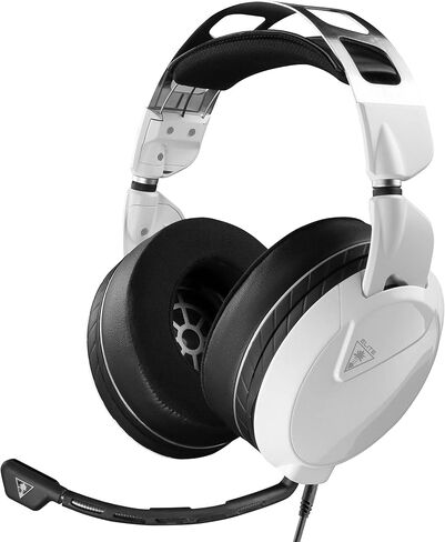 سماعة الألعاب Turtle Beach Elite Pro 2 للكمبيوتر الشخصي والهواتف المحمولة مقاس 3.5 ملم، لأجهزة Xbox Series X| S، وXbox One، وPS5، وPS4، وPlayStation، وNintendo Switch - مكبرات صوت 50 مم، وعصابة رأس معدنية - أبيض in Kuwait