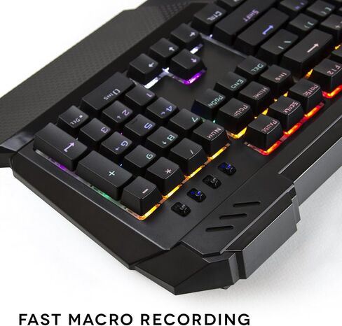 لوحة مفاتيح سلكية ميكانيكية للألعاب بإضاءة خلفية LED من Beastron RGB مع مفاتيح زرقاء وتأثيرات إضاءة خلفية قابلة للتعديل، متوافقة مع أجهزة الكمبيوتر الشخصية وأجهزة Mac - Sapphire Spectrum 2013BL in Kuwait