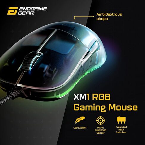 ENDGAME GEAR XM1r Gaming Mouse, Programmable Mouse with 5 Buttons and 19,000 DPI, White in Kuwait