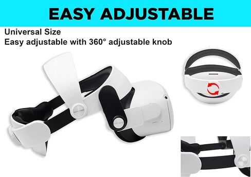 TNE Halo Headband for Oculus Quest 2 Headset Virtual Reality VR | Replacement Accessories for Oculus Quest 2 Elite Head Strap Reduce Head Pressure Enhanced Support (Soft Rear Cushion) in Kuwait