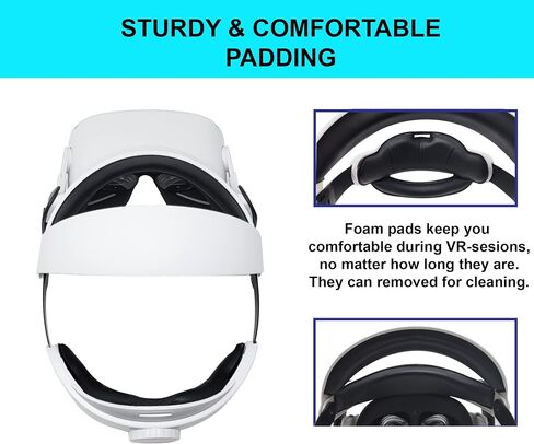 TNE Halo Headband for Oculus Quest 2 Headset Virtual Reality VR | Replacement Accessories for Oculus Quest 2 Elite Head Strap Reduce Head Pressure Enhanced Support (Soft Rear Cushion) in Kuwait