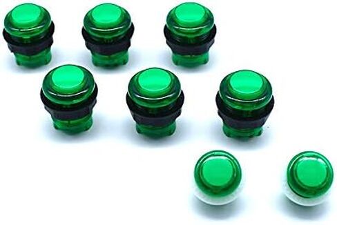 Arcity 8 Pcs Arcade LED Push Buttons Illuminated Light 6 × 30mm Buttons + 2 × 24mm Buttons with Built-in Microswtich for Arcade Machine Video Game Console DIY Jamma MAME Raspberry White New in Kuwait