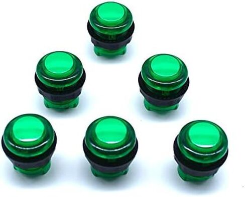 Arcity 8 Pcs Arcade LED Push Buttons Illuminated Light 6 × 30mm Buttons + 2 × 24mm Buttons with Built-in Microswtich for Arcade Machine Video Game Console DIY Jamma MAME Raspberry White New in Kuwait