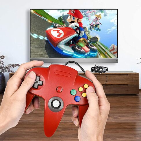 2 حزمة وحدة تحكم USB N64، N64 عصا تحكم سلكية للكمبيوتر الشخصي لنظام التشغيل Windows PC MAC Linux Raspberry Pi Genesis Project 64 Retropie OpenEmu Emulator (رمادي + رمادي) in Saudi Arabia